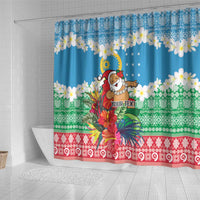 Personalised Sanma Joyeux Noel Shower Curtain Proud To Be a Ni-Van Sand Drawing Art - Polynesian Pride