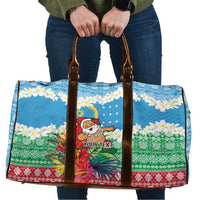 Personalised Sanma Joyeux Noel Travel Bag Proud To Be a Ni-Van Sand Drawing Art LT9 Blue - Polynesian Pride