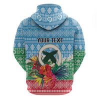 Personalised Sanma Joyeux Noel Zip Hoodie Proud To Be a Ni-Van Sand Drawing Art - Polynesian Pride