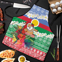 Personalised Shefa Joyeux Noel Apron Proud To Be a Ni-Van Sand Drawing Art LT9 Blue - Polynesian Pride