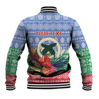 Personalised Shefa Joyeux Noel Baseball Jacket Proud To Be a Ni-Van Sand Drawing Art LT9 - Polynesian Pride