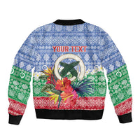 Personalised Shefa Joyeux Noel Bomber Jacket Proud To Be a Ni-Van Sand Drawing Art - Polynesian Pride