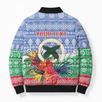 Personalised Shefa Joyeux Noel Bomber Puffer Jacket Proud To Be a Ni-Van Sand Drawing Art LT9 - Polynesian Pride