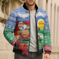 Personalised Shefa Joyeux Noel Bomber Puffer Jacket Proud To Be a Ni-Van Sand Drawing Art LT9 - Polynesian Pride