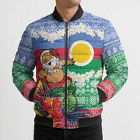 Personalised Shefa Joyeux Noel Bomber Puffer Jacket Proud To Be a Ni-Van Sand Drawing Art LT9 - Polynesian Pride