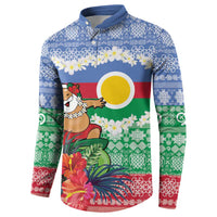 Personalised Shefa Joyeux Noel Button Sweatshirt Proud To Be a Ni-Van Sand Drawing Art LT9 - Polynesian Pride