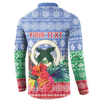 Personalised Shefa Joyeux Noel Button Sweatshirt Proud To Be a Ni-Van Sand Drawing Art LT9 - Polynesian Pride