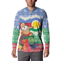 Personalised Shefa Joyeux Noel Button Sweatshirt Proud To Be a Ni-Van Sand Drawing Art LT9 - Polynesian Pride