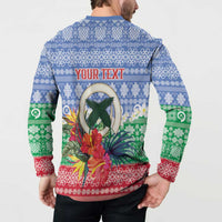 Personalised Shefa Joyeux Noel Button Sweatshirt Proud To Be a Ni-Van Sand Drawing Art LT9 - Polynesian Pride
