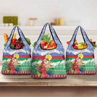 Personalised Shefa Joyeux Noel Grocery Bag Proud To Be a Ni-Van Sand Drawing Art LT9 3-pack One Size Blue - Polynesian Pride