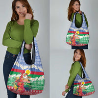 Personalised Shefa Joyeux Noel Grocery Bag Proud To Be a Ni-Van Sand Drawing Art LT9 - Polynesian Pride