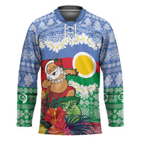 Personalised Shefa Joyeux Noel Hockey Jersey Proud To Be a Ni-Van Sand Drawing Art LT9 Unisex Blue - Polynesian Pride