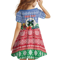 Personalised Shefa Joyeux Noel Kid Short Sleeve Dress Proud To Be a Ni-Van Sand Drawing Art LT9 - Polynesian Pride