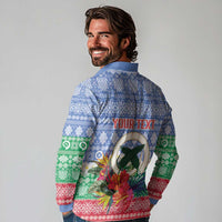 Personalised Shefa Joyeux Noel Long Sleeve Polo Shirt Proud To Be a Ni-Van Sand Drawing Art LT9 - Polynesian Pride