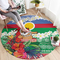 Personalised Shefa Joyeux Noel Round Carpet Proud To Be a Ni-Van Sand Drawing Art LT9 - Polynesian Pride