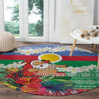 Personalised Shefa Joyeux Noel Round Carpet Proud To Be a Ni-Van Sand Drawing Art LT9 - Polynesian Pride