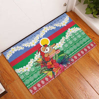 Personalised Shefa Joyeux Noel Rubber Doormat Proud To Be a Ni-Van Sand Drawing Art LT9 - Polynesian Pride