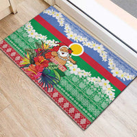 Personalised Shefa Joyeux Noel Rubber Doormat Proud To Be a Ni-Van Sand Drawing Art LT9 - Polynesian Pride