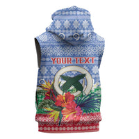 Personalised Shefa Joyeux Noel Sleeveless Zip Hoodie Proud To Be a Ni-Van Sand Drawing Art - Polynesian Pride