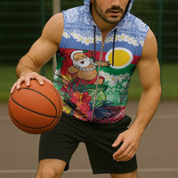 Personalised Shefa Joyeux Noel Sleeveless Zip Hoodie Proud To Be a Ni-Van Sand Drawing Art - Polynesian Pride