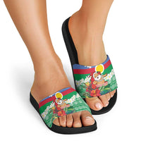 Personalised Shefa Joyeux Noel Slide Sandals Proud To Be a Ni-Van Sand Drawing Art - Polynesian Pride