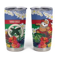 Personalised Shefa Joyeux Noel Tumbler Cup Proud To Be a Ni-Van Sand Drawing Art LT9 Blue - Polynesian Pride