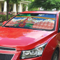 Personalised Tafea Joyeux Noel Auto Sun Shade Proud To Be a Ni-Van Sand Drawing Art LT9 - Polynesian Pride