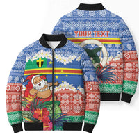 Personalised Tafea Joyeux Noel Bomber Puffer Jacket Proud To Be a Ni-Van Sand Drawing Art LT9 - Polynesian Pride