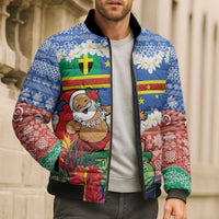 Personalised Tafea Joyeux Noel Bomber Puffer Jacket Proud To Be a Ni-Van Sand Drawing Art LT9 - Polynesian Pride