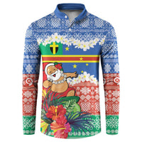 Personalised Tafea Joyeux Noel Button Sweatshirt Proud To Be a Ni-Van Sand Drawing Art LT9 Blue - Polynesian Pride