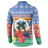 Personalised Tafea Joyeux Noel Button Sweatshirt Proud To Be a Ni-Van Sand Drawing Art LT9 - Polynesian Pride