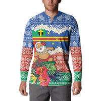 Personalised Tafea Joyeux Noel Button Sweatshirt Proud To Be a Ni-Van Sand Drawing Art LT9 - Polynesian Pride