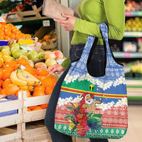 Personalised Tafea Joyeux Noel Grocery Bag Proud To Be a Ni-Van Sand Drawing Art LT9 - Polynesian Pride