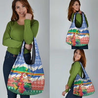 Personalised Tafea Joyeux Noel Grocery Bag Proud To Be a Ni-Van Sand Drawing Art LT9 - Polynesian Pride