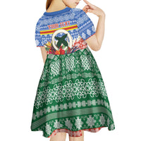 Personalised Tafea Joyeux Noel Kid Short Sleeve Dress Proud To Be a Ni-Van Sand Drawing Art LT9 - Polynesian Pride