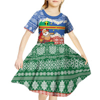Personalised Tafea Joyeux Noel Kid Short Sleeve Dress Proud To Be a Ni-Van Sand Drawing Art LT9 - Polynesian Pride