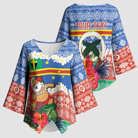 Personalised Tafea Joyeux Noel Kimono Sleeve Blouse Proud To Be a Ni-Van Sand Drawing Art - Polynesian Pride