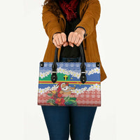 Personalised Tafea Joyeux Noel Leather Bag Proud To Be a Ni-Van Sand Drawing Art LT9 - Polynesian Pride
