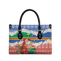 Personalised Tafea Joyeux Noel Leather Bag Proud To Be a Ni-Van Sand Drawing Art LT9 - Polynesian Pride