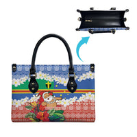 Personalised Tafea Joyeux Noel Leather Bag Proud To Be a Ni-Van Sand Drawing Art LT9 - Polynesian Pride