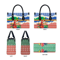 Personalised Tafea Joyeux Noel Leather Bag Proud To Be a Ni-Van Sand Drawing Art LT9 - Polynesian Pride