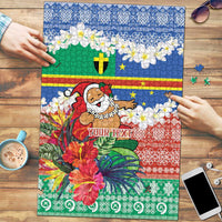 Personalised Tafea Joyeux Noel Puzzle Proud To Be a Ni-Van Sand Drawing Art LT9 Blue - Polynesian Pride