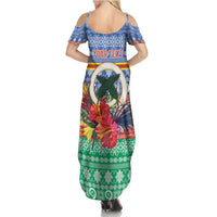 Personalised Tafea Joyeux Noel Summer Maxi Dress Proud To Be a Ni-Van Sand Drawing Art - Polynesian Pride