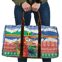 Personalised Tafea Joyeux Noel Travel Bag Proud To Be a Ni-Van Sand Drawing Art LT9 Blue - Polynesian Pride