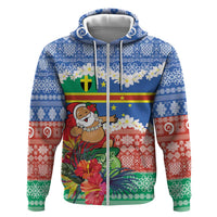 Personalised Tafea Joyeux Noel Zip Hoodie Proud To Be a Ni-Van Sand Drawing Art - Polynesian Pride