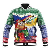 Personalised Torba Joyeux Noel Baseball Jacket Proud To Be a Ni-Van Sand Drawing Art LT9 Unisex Green - Polynesian Pride