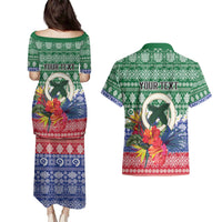 Personalised Torba Joyeux Noel Couples Matching Puletasi and Hawaiian Shirt Proud To Be a Ni-Van Sand Drawing Art - Polynesian Pride