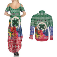 Personalised Torba Joyeux Noel Couples Matching Summer Maxi Dress and Long Sleeve Button Shirt Proud To Be a Ni-Van Sand Drawing Art LT9 - Polynesian Pride