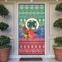 Personalised Torba Joyeux Noel Door Cover Proud To Be a Ni-Van Sand Drawing Art LT9 Green - Polynesian Pride