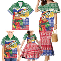 Personalised Torba Joyeux Noel Family Matching Mermaid Dress and Hawaiian Shirt Proud To Be a Ni-Van Sand Drawing Art - Polynesian Pride